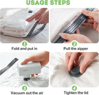 Mapambo Vacuum Storage Bags with -60000Pa USB Pump, 15 Pack Vacuum Seal Bags for Clothing Travel in 3 Sizes, Travel Vacuum Bags with Pump, Saving up to 80% of Luggage Space (15 Combo Size)