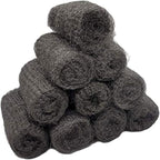 Handy Housewares 10pc Steel Wool Kitchen Scouring Pads Set - Great for Cleaning Dishes Pots Pans (1 Set (10 Pads))