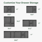 Kootek 16 Pack Drawer Organizer Clothes, Dresser Drawer Organizers for Clothing Fabric Foldable Closet Organizers and Storage Bins for Baby Clothes, Nursery, Underwear, Bras, Socks