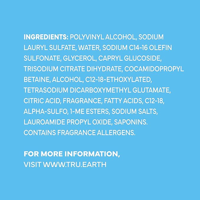 Tru Earth Eco-friendly, Biodegradable, Zero Waste, Cruelty-Free Laundry Detergent Sheets/Eco-Strips for Sensitive Skin, 32 Count (Up to 64 Loads), Fresh Linen Scent