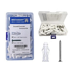 Plastic Drywall/Concrete Anchors with Stainless Steel Screws Assortment Kit 100PCS, 50 Plastic Dry Wall Anchors and 50 Flat Head Screws, Sheetrock Anchors (100, #8)