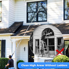 26 Feet High Reach Ceiling Fan Cleaner Duster, Window Washing Kit with Extension Pole, Aluminum 5-20 FT Telescopic Window Cleaning Squeegee Kit for Indoor Outdoor Use (Rotatable Head)