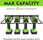 2 Pack Power Tool Organzier Wall Mount, Thicked Heavy Duty Drill Holder, Drill Storage Rack Organizer for Dewalt Milwaukee Ryobi Cordless Tools