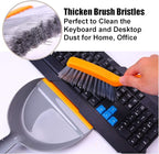 Mini Broom and Dustpan Set - Small Broom and Dustpan Set for Home, Camping Broom, Whisk Brooms Small(Gray Orange)