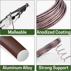 Bonsai Training Wire Set of 4, Total 128 Feet (32 Feet Each Size) 3 Size - 1.0MM, 1.5MM, 2.0MM, Corrosion and Rust Resistant (with Bonsai Wire Cutter)