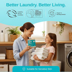 Laundry Detergent Sheets - Hypoallergenic, Plant-Based with Coconut Oil & Soapberry Extract - Unscented, Safe for Colors & Whites, 50-Pack