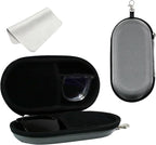 Double Eyeglasses Case, Hard Shell Dual Sunglasses Organizer with Zipper Clip Travel Glasses Storage for Women Men