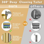 Gold Toilet Brush and Holder Set, Stainless Steel Toilet Brush for Bathroom,Heavy Duty Gold Toilet Bowl Brush and Holder,Deep Cleaning Modern Toilet Cleaner Brush -Space Saving, Covered Brush, Durable