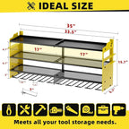 Power Tool Organizer Wall Mount with 8-Drill Holders-600Lbs Load Heavy Duty Metal 4-Layers Garage Storage and Organization Adjustable Battery Tools Rack Utility Racks Gifts for Men