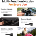 Hedgehog TurboVAC 3 in 1 Portable Car Vacuum Cleaner, Blower & Air Pump - Hand Held Vacuum Cleaner for Car with USB C Rechargeable, 14000PA Powerful Suction, Lightweight Dust Buster for Home & Outdoor