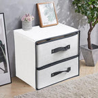 Linen Closet Organizer and Storage, Fabric Storage Drawer Organizer with 2 Drawers for Underwear, Sock, Bra, Small Items - Light Gray