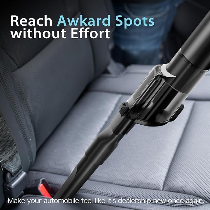 Car Vacuum, Car Vacuum Portable Cordless with 20000Pa, Car Vacuum Cleaner High Power, 50-Min Decent Runtime, Car Vacuum Cleaner with Flexible Attachments