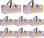VENO 8 Pack Moving Bags Extra Large Storage Bags for College Move-In, Heavy-Duty Storage Totes, Packing Boxes, and Wardrobe Moving Supplies - Durable Laundry Bags for Clothes (Clear, 8 Pack)