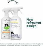 ATTITUDE All Purpose Cleaner Spray, EWG Verified, Vegan, Made with 94% Plant-Based Ingredients, Streak-Free for Kitchen, Bathroom, Glass & More, Citrus Zest Scent, 27.1 Fl Oz