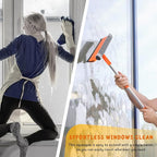 Window Squeegee for Home, Car Windshield Cleaner Tool with Extension Pole 20''-30'', Glass Door and Mirror Washer for Shower Cleaning