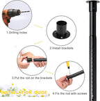 Closet Rod,17 to 96 Inch Adjustable Closet Rods for Hanging Clothes Heavy Duty Closet Hanging Rod Metal Black Closet Poles for Wardrobes