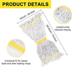 KeFanta 3 Pack Heavy Duty Commercial Mop Head Replacement,Looped End String Cotton Mop Heads,Industrial Wet Mops Refill for Floor Cleaning