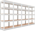 HOMEDANT House 5 Tier 24.4" W Laminated Metal Shelving Unit Adjustable Storage Utility Rack Heavy Duty Shelves Organization Multipurpose Shelf Kitchen Garage Pantry Closet 4 Pack