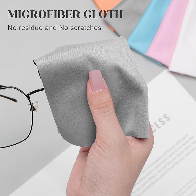 Navona 20 Pack Glasses Cleaning Cloth（5.7in * 6.8in） - Premium Microfiber Cleaning Cloth,Reusable Glasses Wipes,Washable,Ultra Soft, for Eyeglasses, Phones,Cameras & More