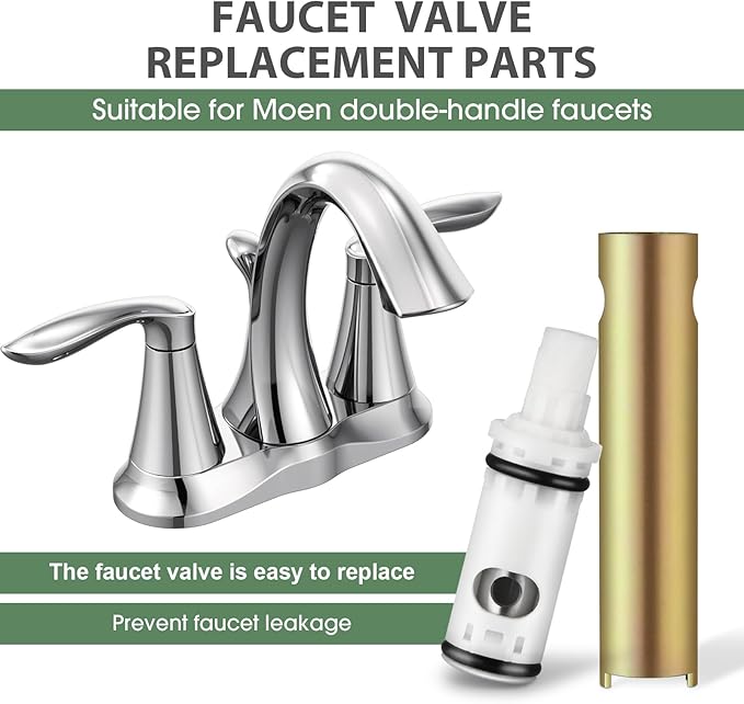 1224 Replacement Cartridge Kit for Two Handle Faucets,Faucet Cartridge Replacement Bathtub Valve Repair with Retainer Removal Tool