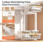 Under Sink Organizer, Under Sink Organizers and Storage, 2-Tier Pull Out Under Cabinet Organizer Storage Shelf, Metal Frame, Height Adjustable Rack for Bathroom Kitchen Pantry