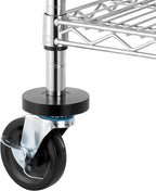 Finnhomy 3-Tier Commercial Grade Rolling Cart, Heavy Duty Utility Cart with Wheels and Handles, Metal Kitchen Carts on Wheels with 500 lbs Capacity, Shelf Size 20" D x 36" W, NSF