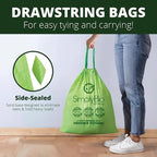 13 Gallon Compostable Trash Bags Liners Drawstring, Heavy Duty Extra Thick 1 Mil, 49.21 Liter, 30 Bags, Tall Kitchen Food Scrap Waste Bag, ASTM D6400, US BPI and OK Compost Home Certified