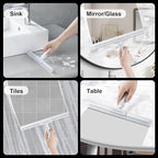 JOYBOS Rubber Squeegee for Floor, 50'' Long Handle Floor Squeegee Broom, Silicone Broom for Pet Hair Remover, Magic Broom Sweeper Window Squeegee for Floor, Tile, Grout, Brick, Decks, Garages,Basement