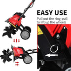 Goplus 14-Inch 10 Amp Corded Electric Tiller and Cultivator, Powerful Tillers w/ 9-Inch Tilling Depth, 4 Tines, Rototillers Tool for Garden Lawn Soil Digging