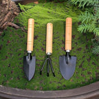 Leadigol Mini Garden Shovel Weeding Household Flower Shovel Pot Plant Bonsai Tool Wooden Handle Gardening Potting Tool Handle Rake Gardening Shovel