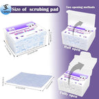 24 Pack Light Scouring Pad with Foam, Triple Cleaning Scrub Pad Singles Heavy Duty Household Non-Scratch Abrasive Hand Pad Multi Surface Magic Sponge Eraser Sheets for Home Surfaces Indoor Cleaning