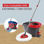Spin Mop Handle,Head,Base Replacement Compatible with Easywring Microfiber Spin Mop - Replace 30-58in Stick/Pole+5Head Refill+1Base for Easy Wring Spinning Mop Only 1Tank System