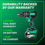 Metabo HPT 36V MultiVolt™ Cordless Brushless 1/2" Hammer Drill Kit, Power Drill Kit with Lithium-Ion Metabo Batteries , Case and Charger, Compact Lightweight Power Tool, DV36DC