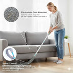 Retractable Gap Dust Cleaner - Ultra-Thin Flexible Duster with 4 Washable Microfiber Pads, Extendable Pole for Under Refrigerator, Blinds, Appliances, and Hard-to-Reach Areas Cleaning Tool
