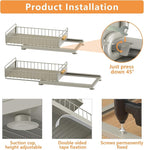 Under Sink Organizer, Single Tier Metal Pull Out Sliding Drawer Shelf for Kitchen Bathroom Cabinet Storage, Sturdy Rack – Gray