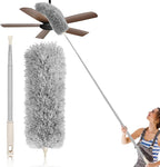 Azun Dusters for Cleaning, Ceiling Fan Cleaner Duster with Extension Pole 30"– 96", Reusable Microfiber Duster for High Ceilings, Walls, Blinds, Cobwebs, Furniture, Indoor & Outdoor Use