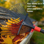 Collapsible Rake for Leaves - 70" Adjustable Long Handle Yard Rake, Expandable Metal Steel Head (8”-17”), Garden Leaf Rakes for Gardening Beds, Lawn,Narrow Shrub,Pine Needle,Outdoor Camping