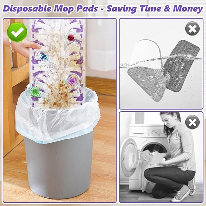 Mop Pads Refills for Swiffer Power Mop: 30 Pcs Wet Dry Disposable Pad for Multi-Surface Floor Cleaning - Mopping Replacement for Tile Hardwood - Sweeping Cloths for Home Kichen