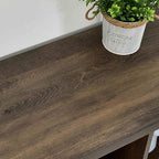 FATORRI Rustic 6 Cube Storage Organizer with Shelf, Wood and Metal Cubby Bookcase, Industrial Horizontal Bookshelf for Living Room, Home Office (Walnut Brown, 47 Inch)