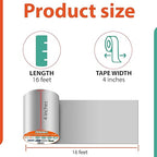 Premium 4in x 16ft Butyl Waterproof Tape - Duct Pipe Sealant Tape Repair Seal Leak Pipe Aluminium Rubber Sealer Window Silicon Metal Silicon Sealing Adhesive Roof