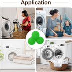 uxcell 4pcs Reusable Laundry Dryer Balls Vinyl Drying Balls for Reduce Wrinkles Static Fabric Softener Reduce Drying Time Save on Energy, Green