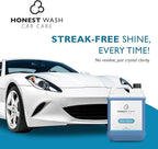Honest Wash Car Glass Cleaner – Ammonia-Free Streak-Free Formula for Glass, Mirrors, Windshields, & Hard Surfaces | Safe for Plastic, Stainless Steel, Porcelain, and More | Made in the USA (128 Fl Oz)