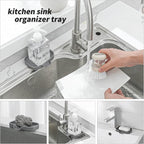 Silicone Bathroom Soap Dishes with Drain Spout-Bathroom and Kitchen Sink Organizer,Sponge Holder,Dish Soap Tray,Perfect for Dispenser,Scrubber,Bottle,Cup on Sink or Counter-Grey 4.9"×3.2"