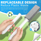 Maryton Pumice Stone for Toilet Cleaning with Extra Long Handle, Replaceable Design, 1 Cleaning Handle, 3 Cleaning Stones Refills, Easy for Removing Stubborn Hard Water Stains Buildups