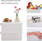 HOONEX Storage Bins with Lids for Organizing, Pack of 2, Storage Boxes with 2 Carrying Handles and Sturdy Heavy Cardboard, 16.5" L x 11.8" W x 7.5" H for Shoes, Books, Clothes, Nursery, White
