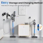 Dzaki S9X Vacuum Cleaners for Home,400W 45KPa Cordless Stick Vacuum Cleaner,Up to 55 Mins Runtime,Smart Induction Auto-Adjustment,Rechargeable Battery Vacuum Cordless for Carpet Floor Pet Hair(Navy)