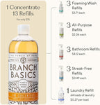 Branch Basics Concentrate + Oxygen Boost REFILL: Stain Remover and All Purpose Cleaner Duo | Bleach, Ammonia, Dye, and Fragrance Free (64 Loads, 33.8 oz Concentrate)
