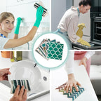 Swedish Kitchen Dish Cloths - 6 Pack Reusable Paper Towels for Counters & Dishes - Eco Friendly Cellulose Sponge Cloth - Assorted (Stripes + Lattice)