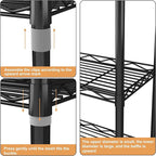 HOMEFORT 5-Tier Wire Shelving 5 Shelves Unit Metal Storage Rack Durable Organizer Perfect for Pantry Closet Kitchen Laundry Organization in Black,21”Wx14”Dx61”H