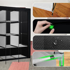 PLKO Portable Closet, Wardrobe Closet Organizer,Portable Clothes Closet Rolling Door Wardrobe with Black Oxford Fabric Cover for Bedroom, (Black)